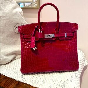 Fuchsia Shiny Porosus Crocodile Birkin 30 ,2018